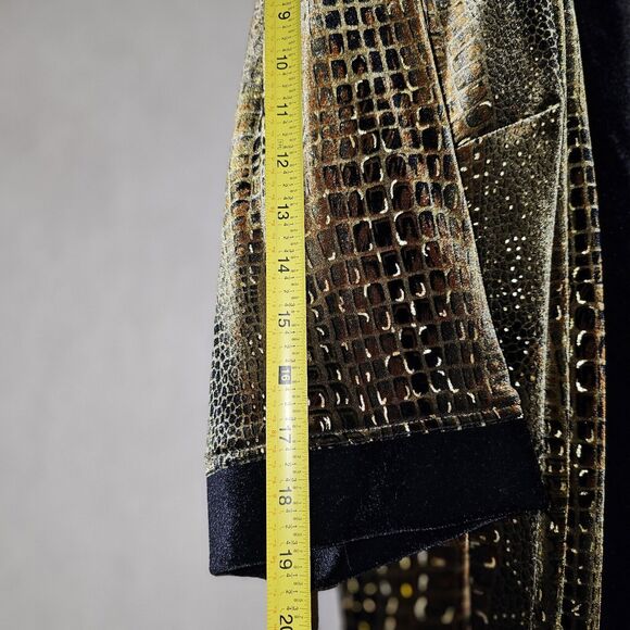 R & M Richards Woman Eveningwear Jacket Cardigan Blouse Size 16 Gold Shimmer - Picture 8 of 11